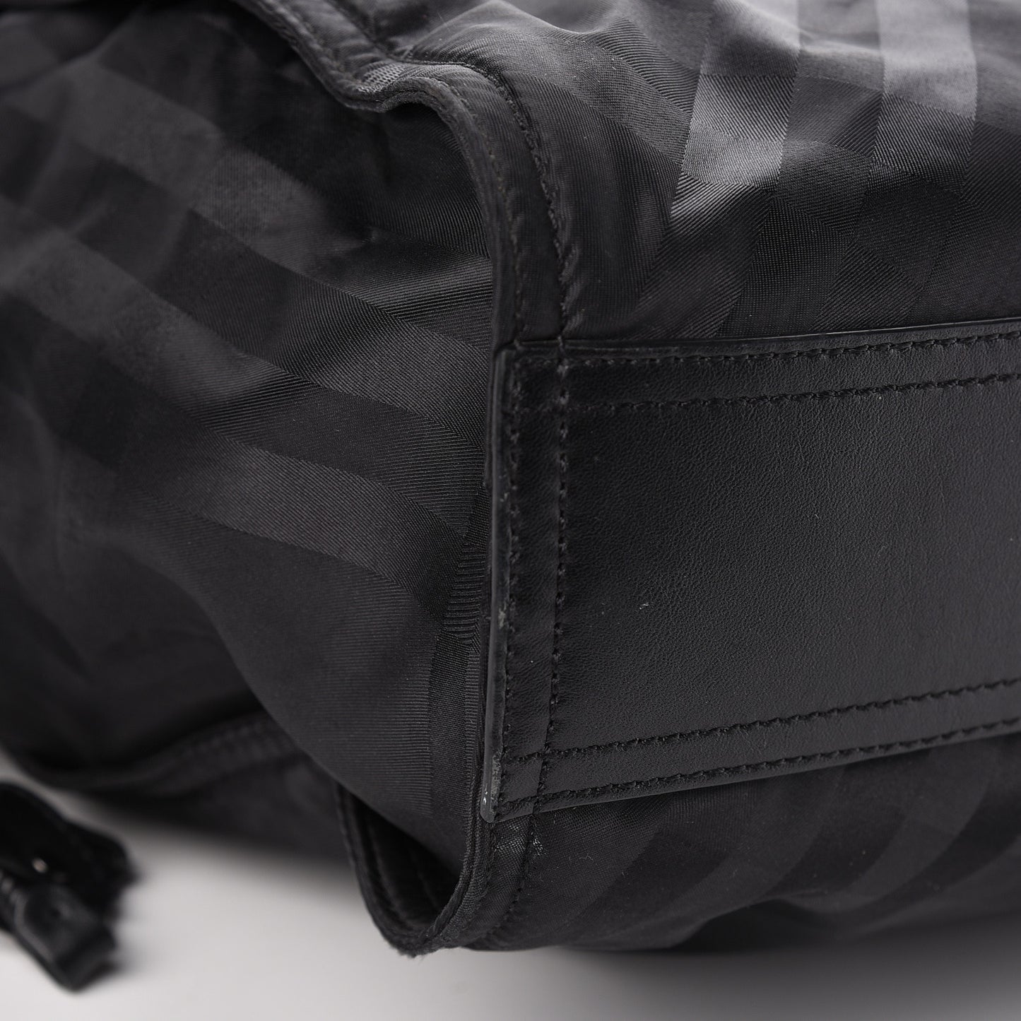Nylon Check Buckleigh Packable Tote Black