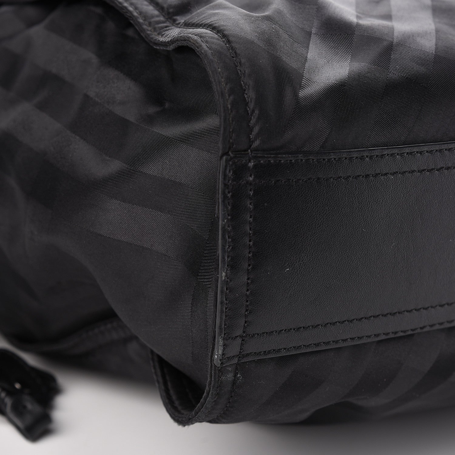 Burberry Nylon Check Buckleigh Packable Tote Black 9 of 14
