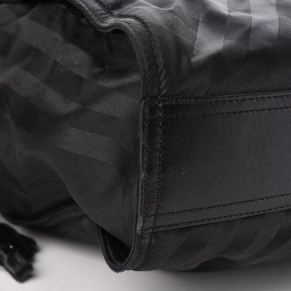 Burberry Nylon Check Buckleigh Packable Tote Black 9 of 14