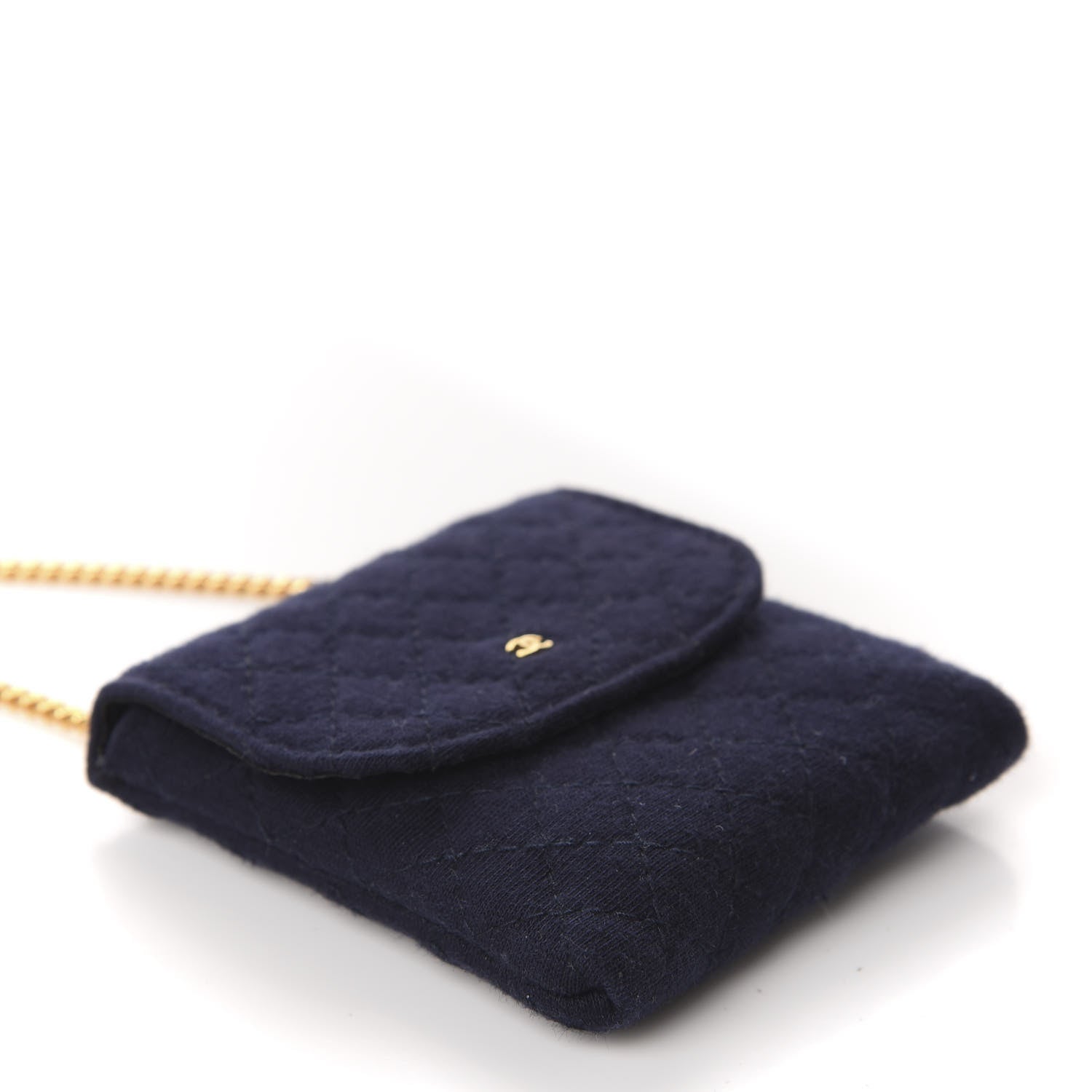 Chanel Jersey Quilted Micro Flap Bag Navy 4 of 9
