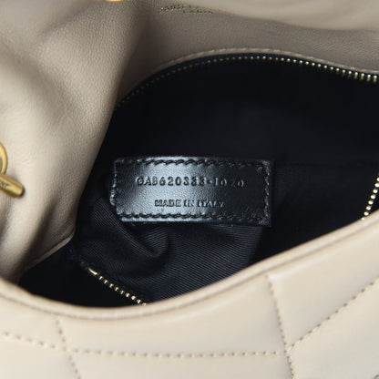 Saint Laurent Lambskin Quilted Toy Loulou Puffer Monogram Chain Satchel Nude Powder 7 of 10