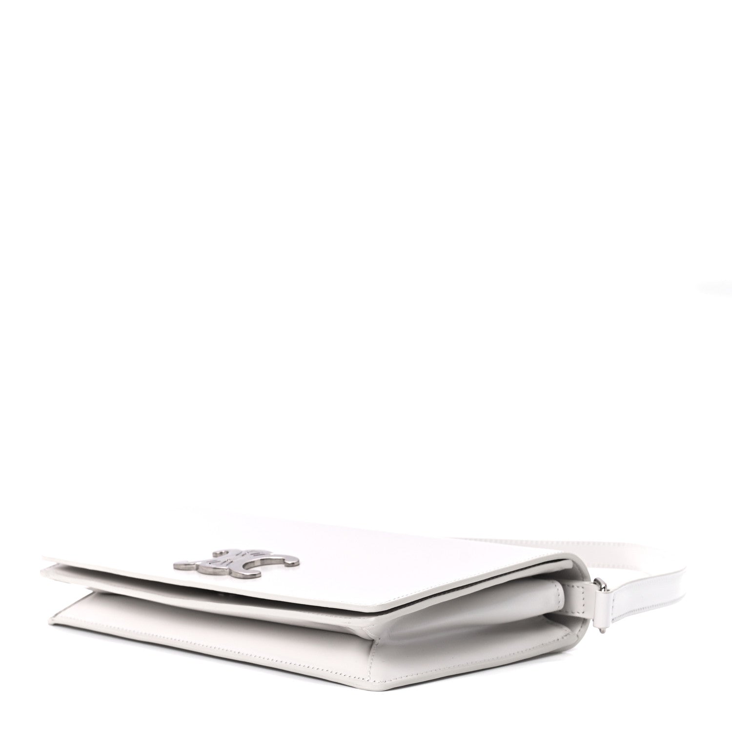 Celine Shiny Calfskin Trapeze Triomphe Bag White 10 of 12