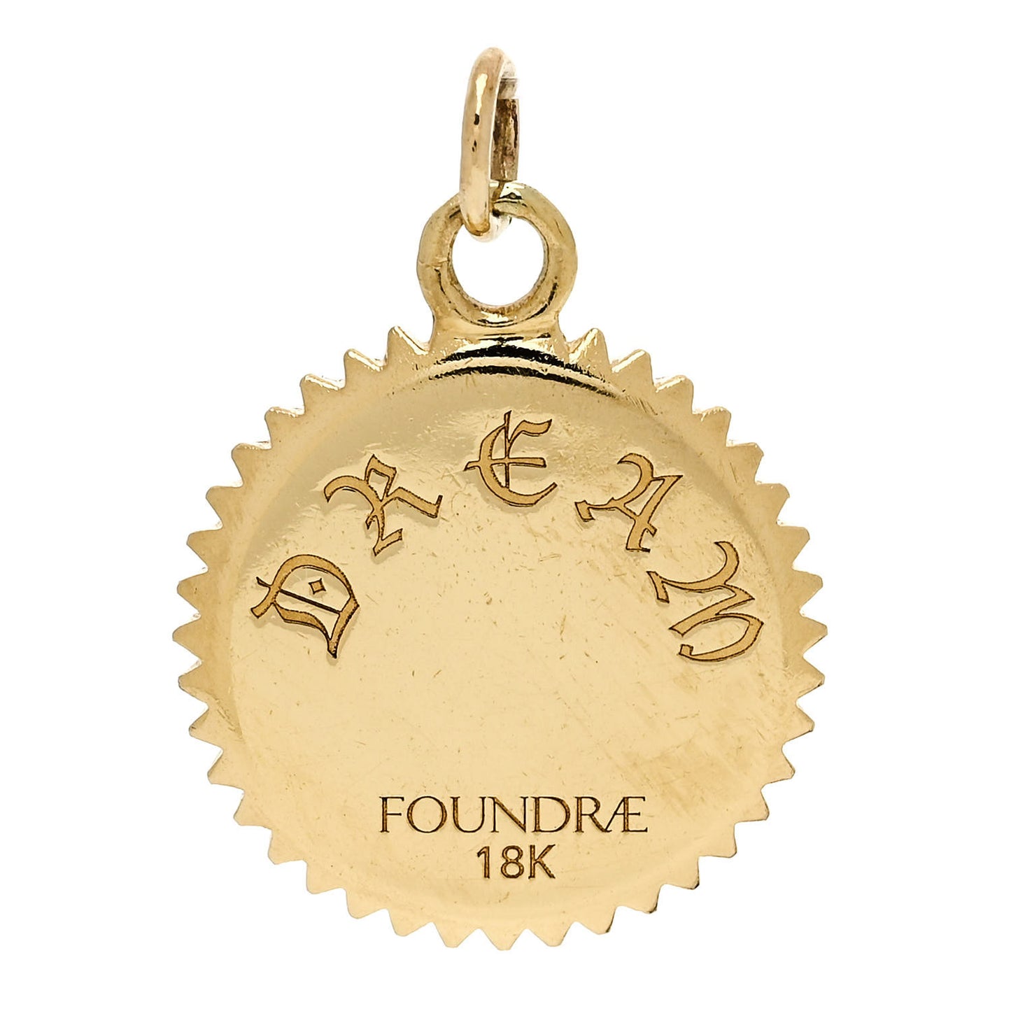 18K Yellow Gold Diamond Baby Dream Medallion Pendant