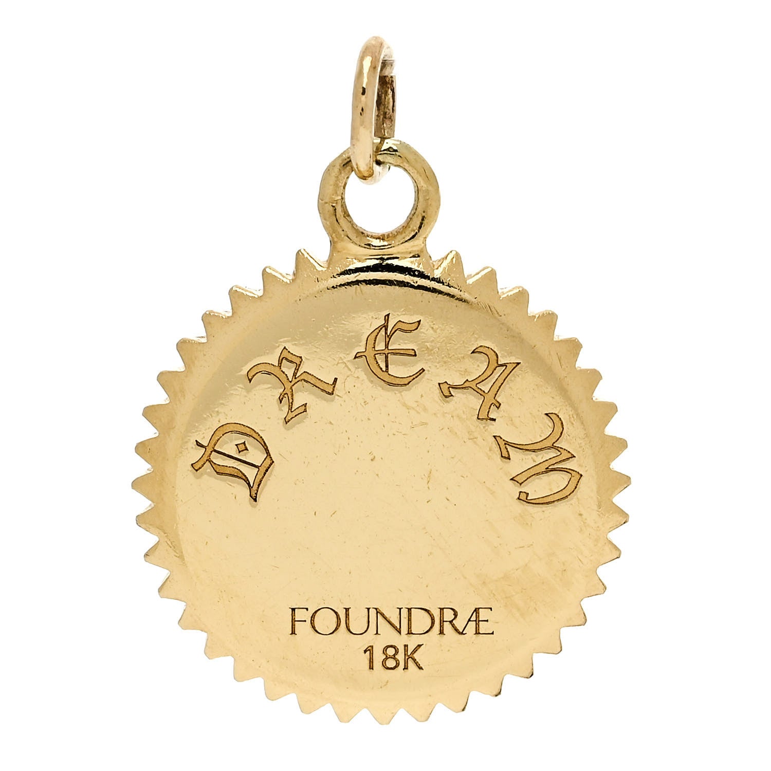 Foundrae 18K Yellow Gold Diamond Baby Dream Medallion Pendant 3 of 3