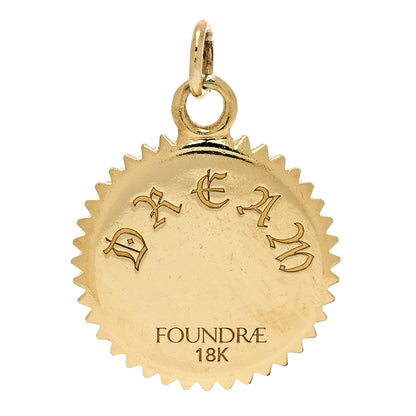 Foundrae 18K Yellow Gold Diamond Baby Dream Medallion Pendant 3 of 3