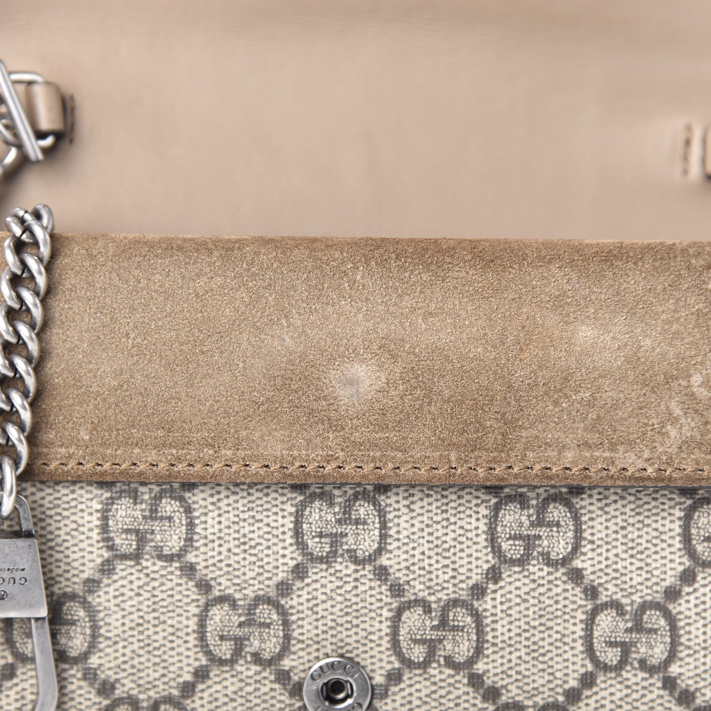 GG Supreme Monogram Super Mini Dionysus Shoulder Bag Taupe