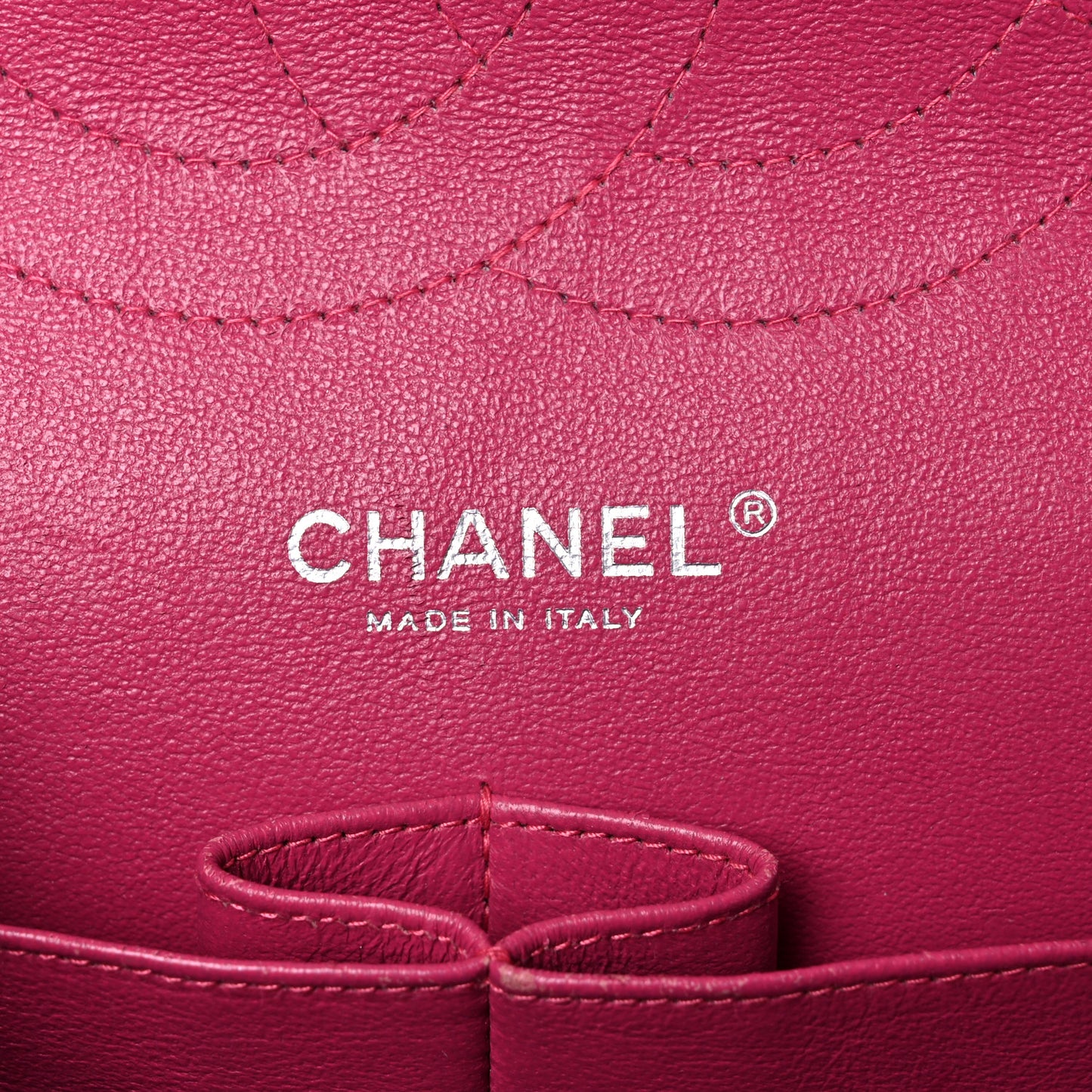 Patent Quilted Jumbo Double Flap Fuchsia