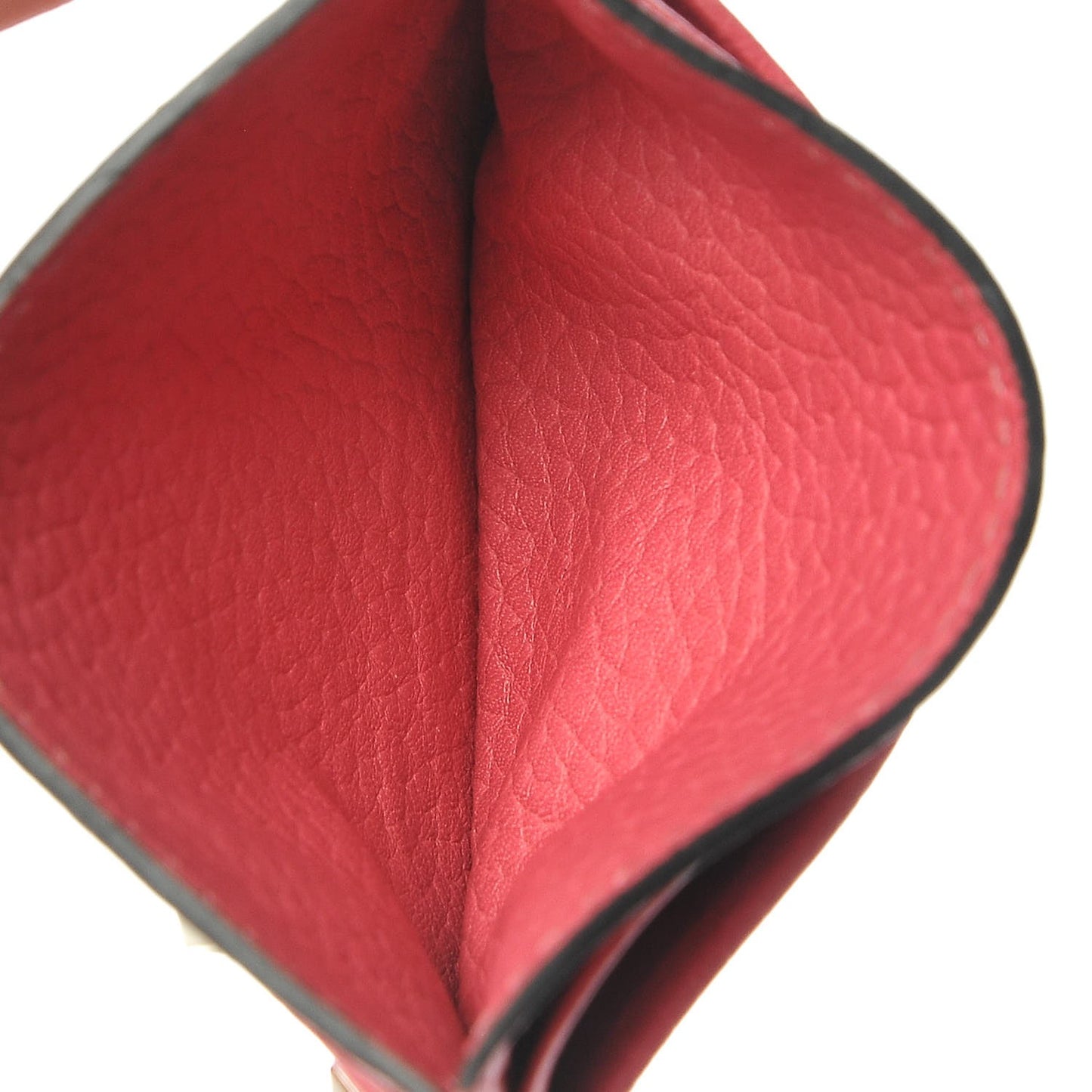 Pebbled Calfskin Rockstud Card Holder Shadow Pink