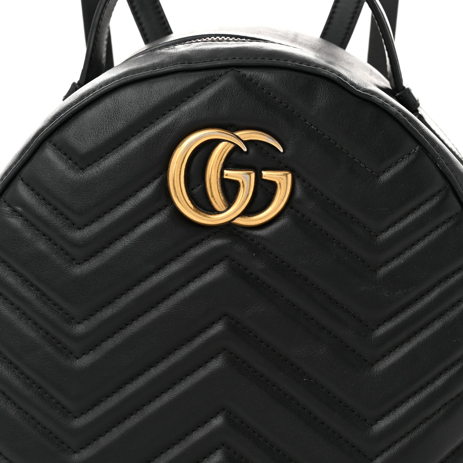 Gucci Calfskin Matelasse GG Marmont Dome Backpack Black 8 of 10
