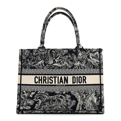 Christian Dior Canvas Embroidered Medium Dioriviera Toile De Jouy Reverse Book Tote Blue 1 of 9
