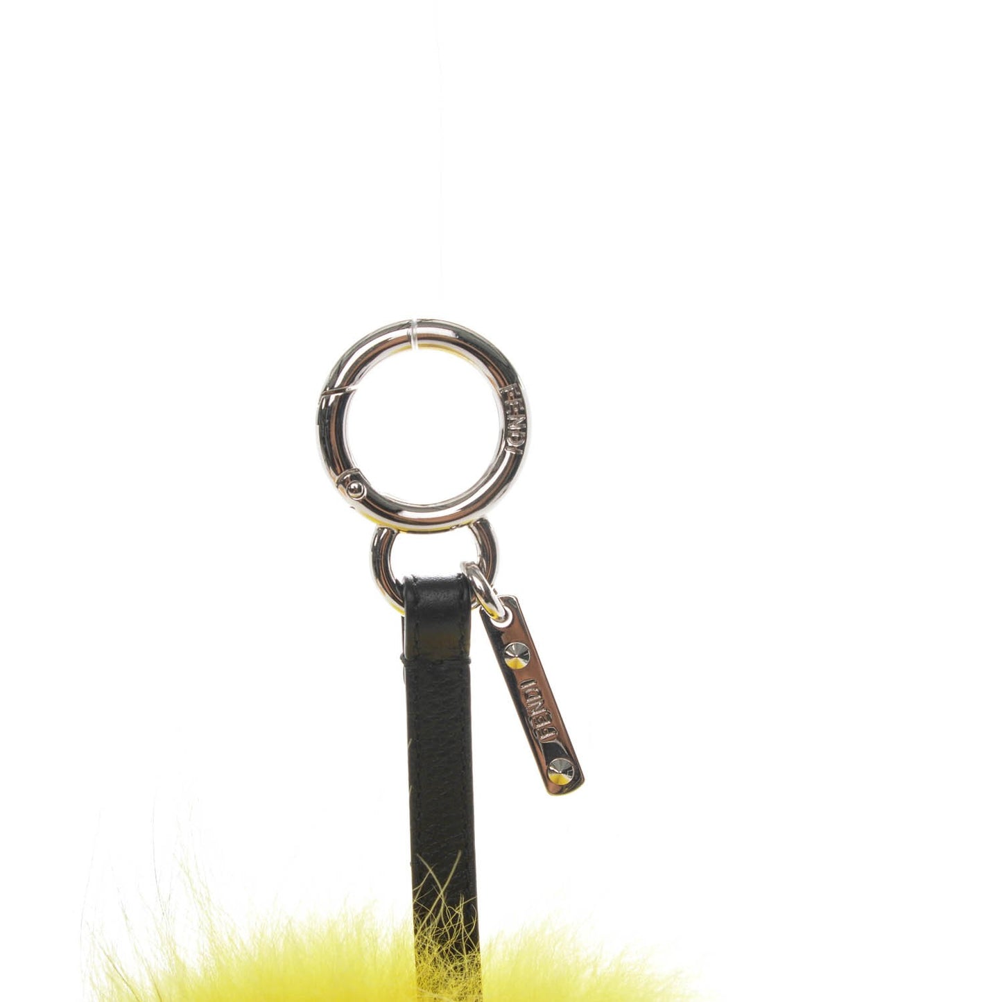 Fox Mink Rabbit Fur Vitello Dolce Flashy Monster Bag Bug Charm Giallo Fluo Multicolor