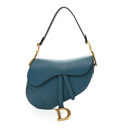 Christian Dior Grained Calfskin Saddle Bag Steel Blue 1 of 10