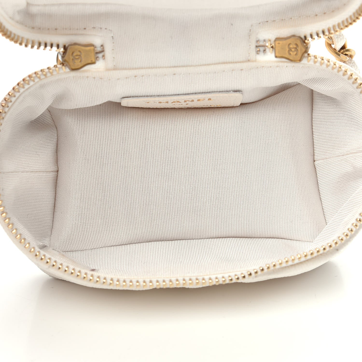 Chanel Caviar Quilted Mini Top Handle Vanity With Chain White 5 of 10