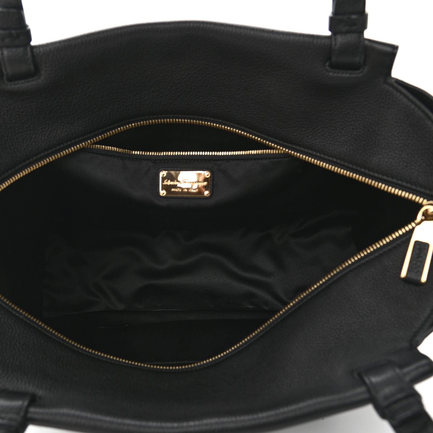 Salvatore Ferragamo Grained Calfskin Bitter Pocket Tote Black 8 of 20