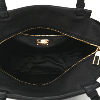 Salvatore Ferragamo Grained Calfskin Bitter Pocket Tote Black 5 of 10