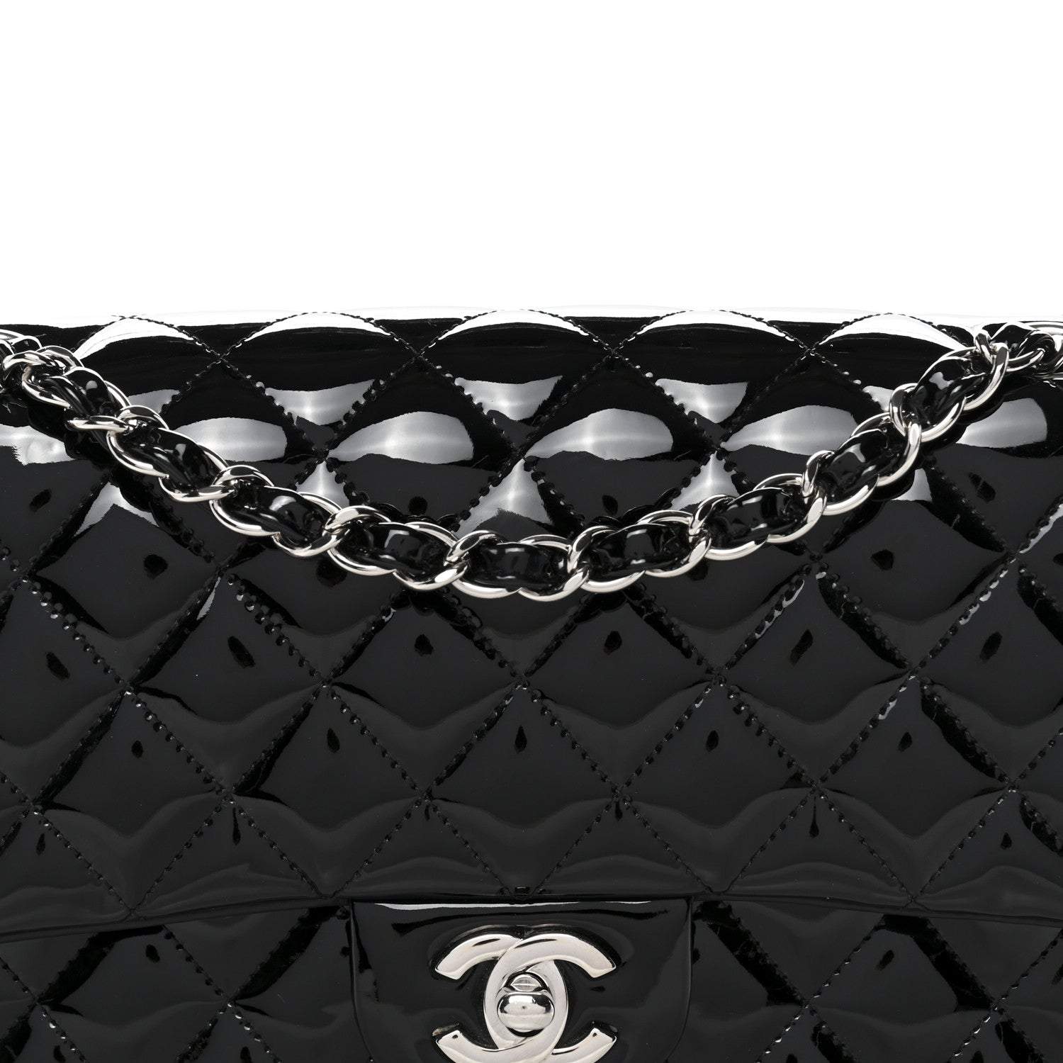 Chanel Patent Quilted Medium Double Flap Black 8 of 12