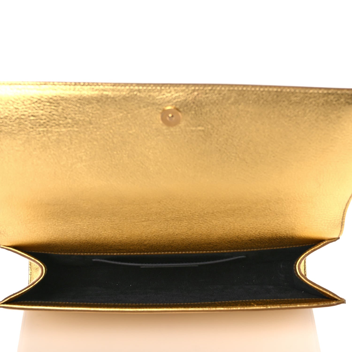 Saint Laurent Metallic Textured Calfskin Classic Monogram Cassandre Clutch Gold 5 of 11