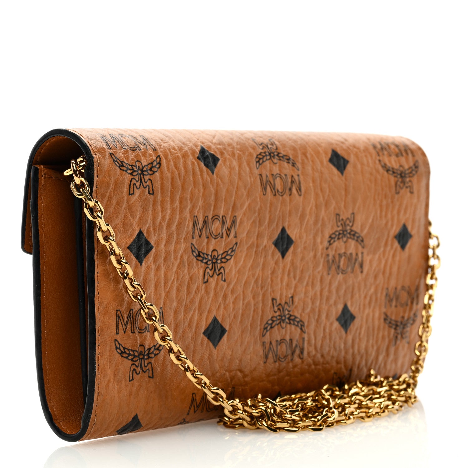 MCM Visetos Large Patricia Wallet On Chain Cognac 4 of 10