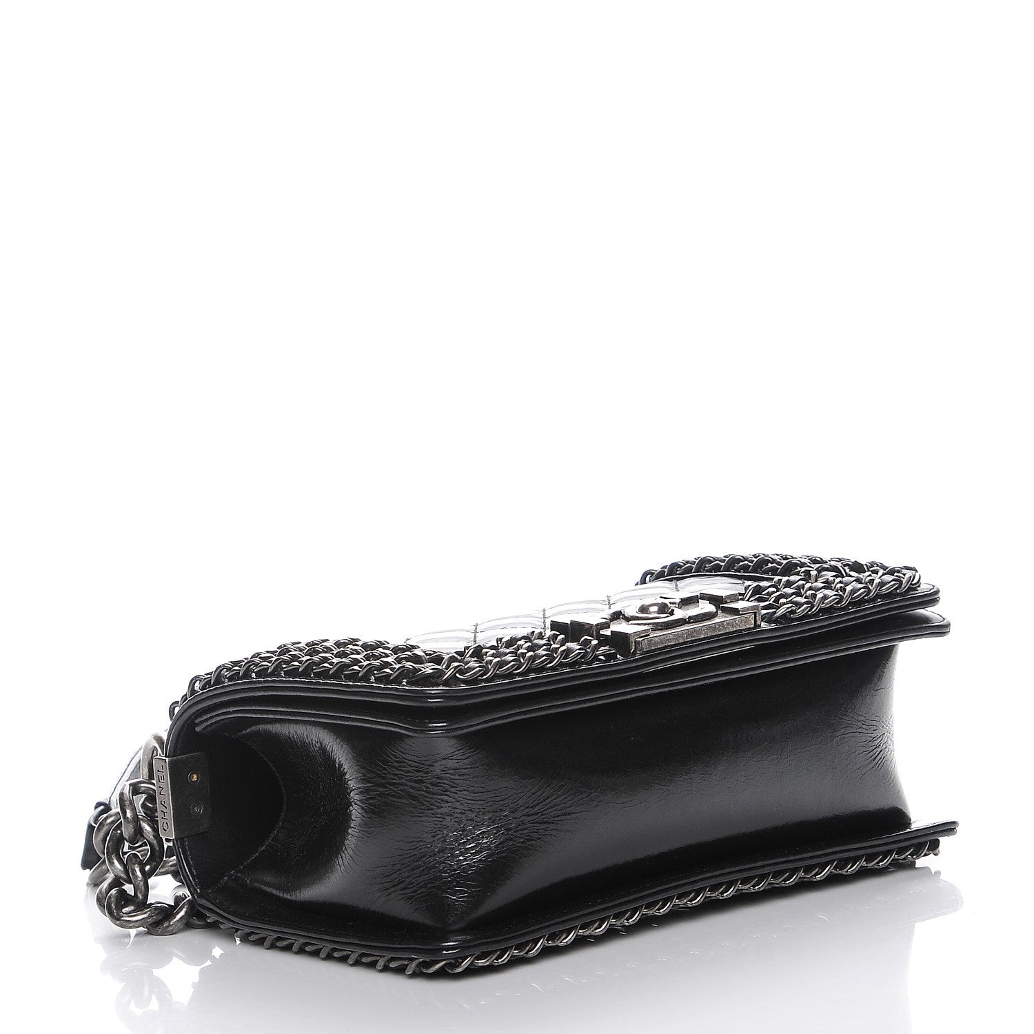 Chanel Glazed Calfskin Small Boy Chained Flap Black 4 of 8