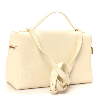 Loro Piana Grained Calfskin L27 Extra Pocket Pouch Whisper White 3 of 9
