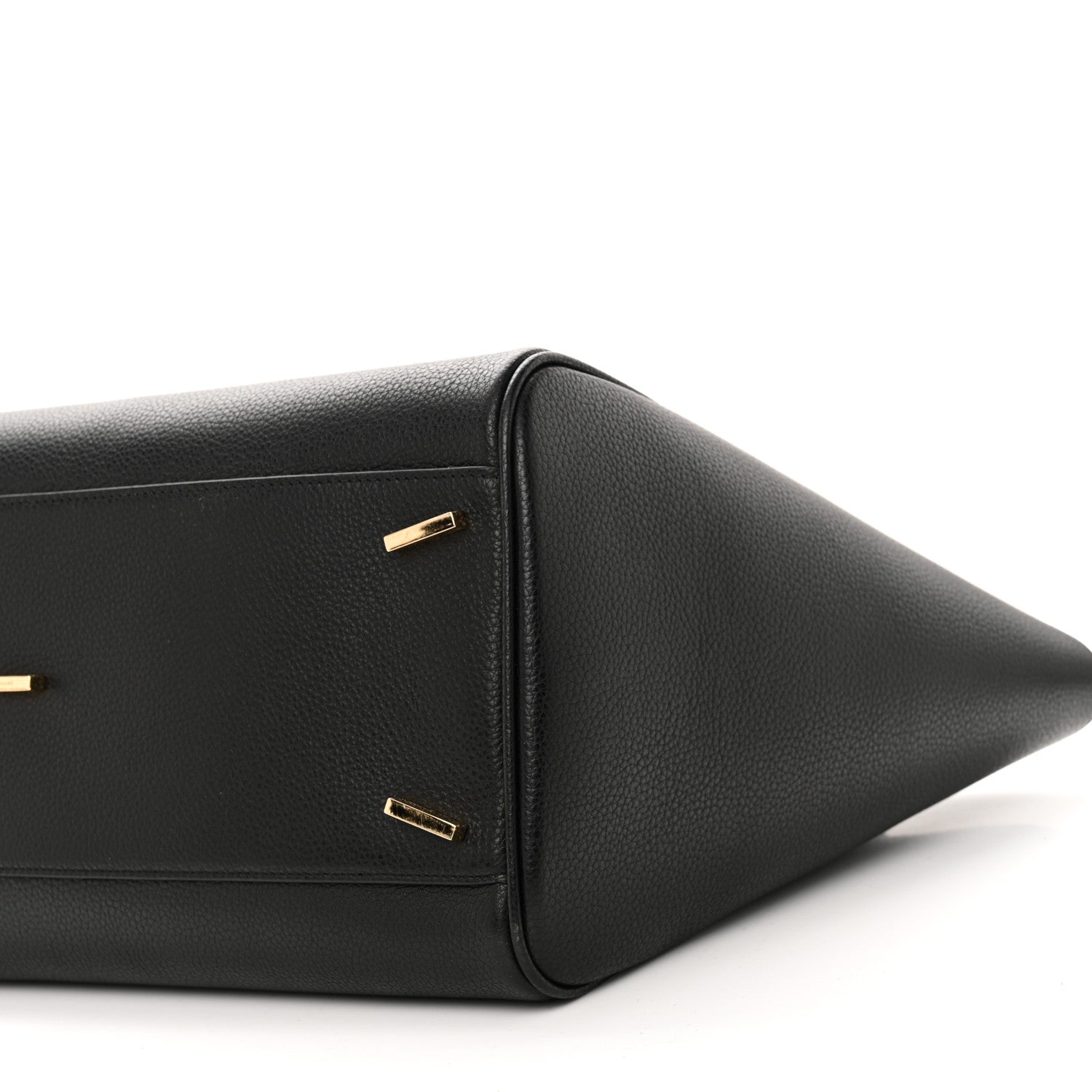 Salvatore Ferragamo Hammered Calfskin XL East West Tote Bag Black