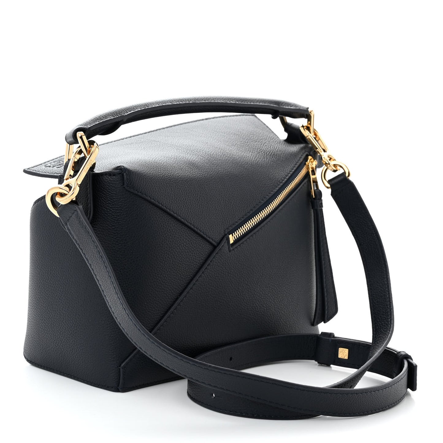 Soft Grained Calfskin Small Puzzle Edge Bag Navy