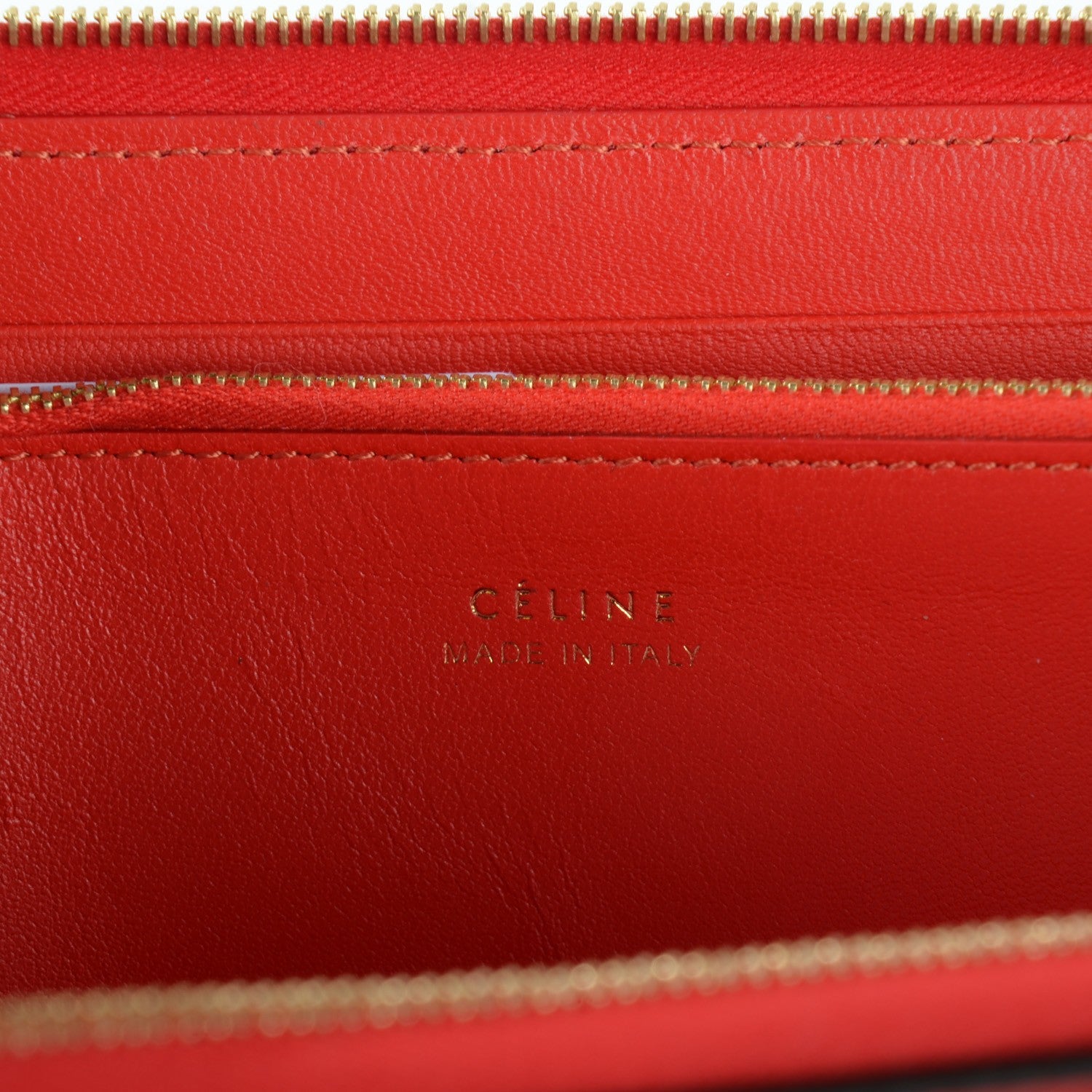 Celine Calfskin Large Zip Around Multifunction Wallet Coquelicot 5 of 7