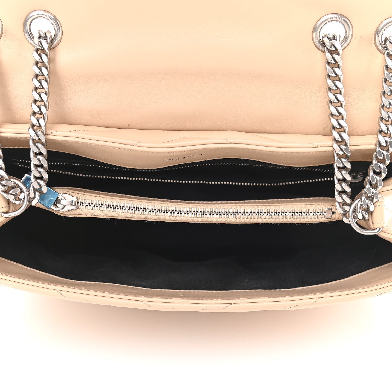 Saint Laurent Calfskin Y Quilted Monogram Medium Loulou Chain Satchel Nude Powder 4 of 11