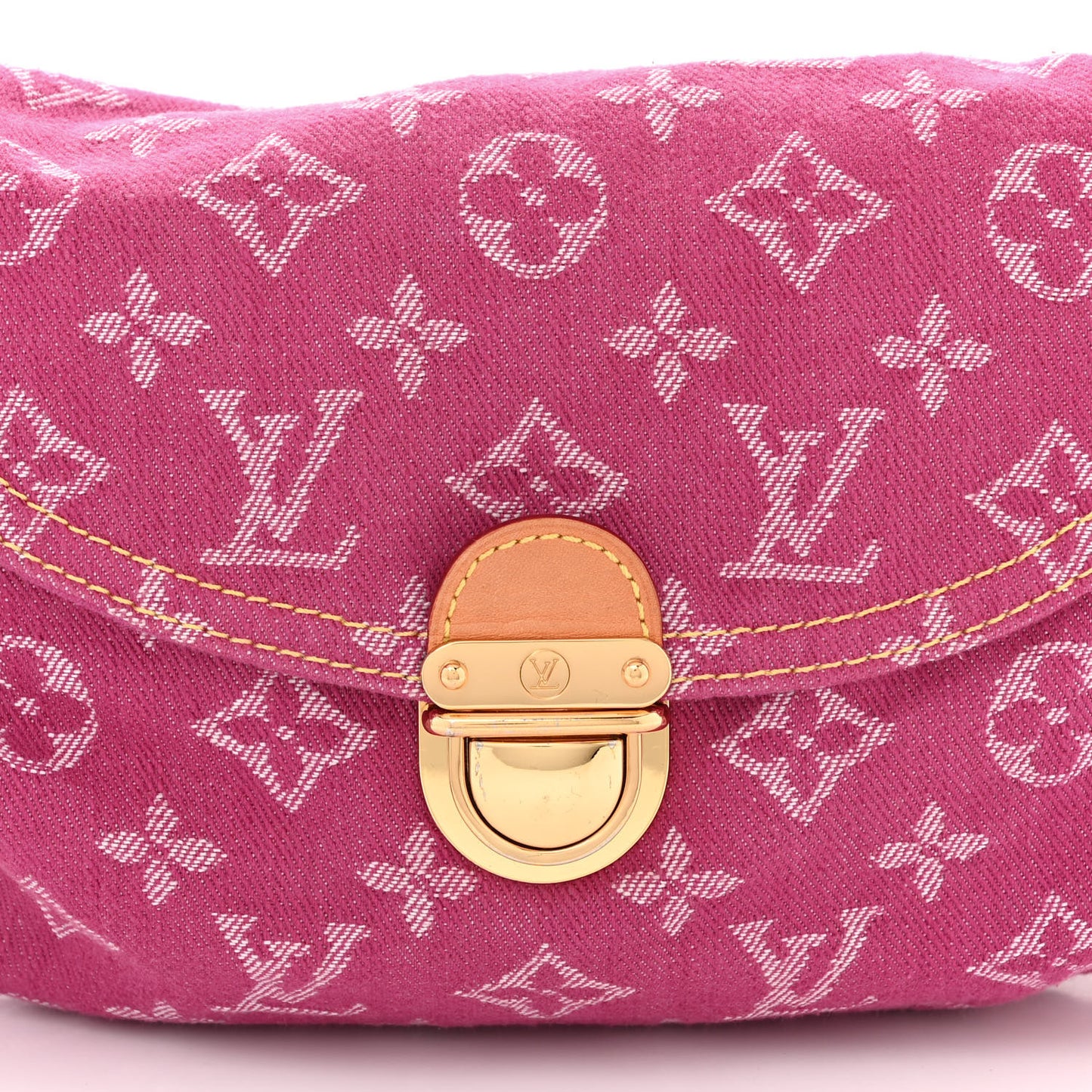 Monogram Denim Mini Pleaty Fuchsia