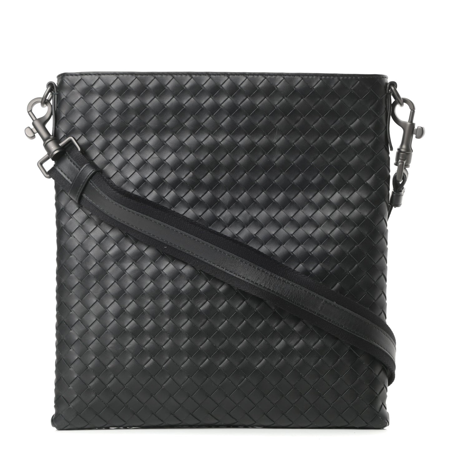 Nappa Intrecciato VN Crossbody Messenger Bag Black