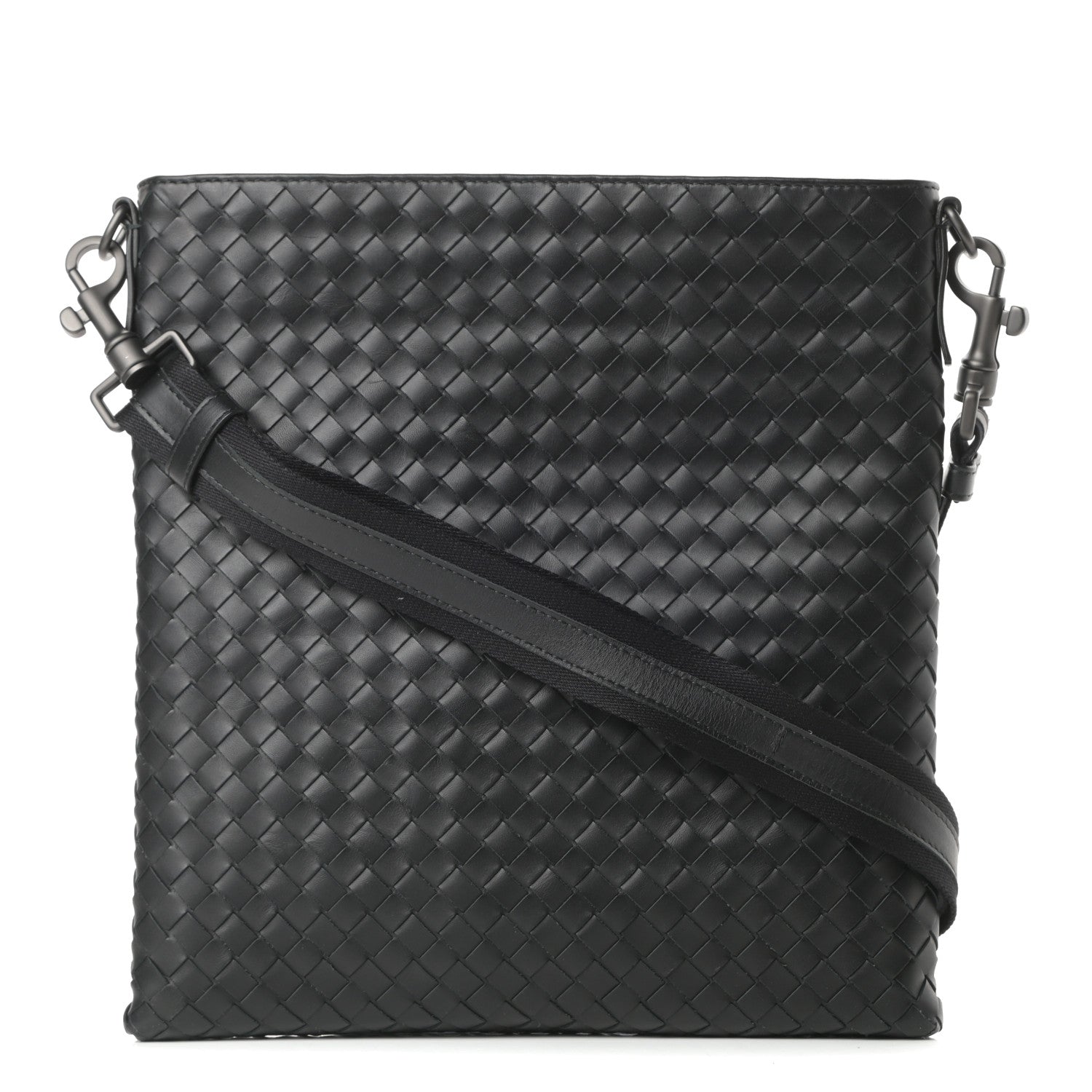 Bottega Veneta Nappa Intrecciato VN Crossbody Messenger Bag Black 1 of 10
