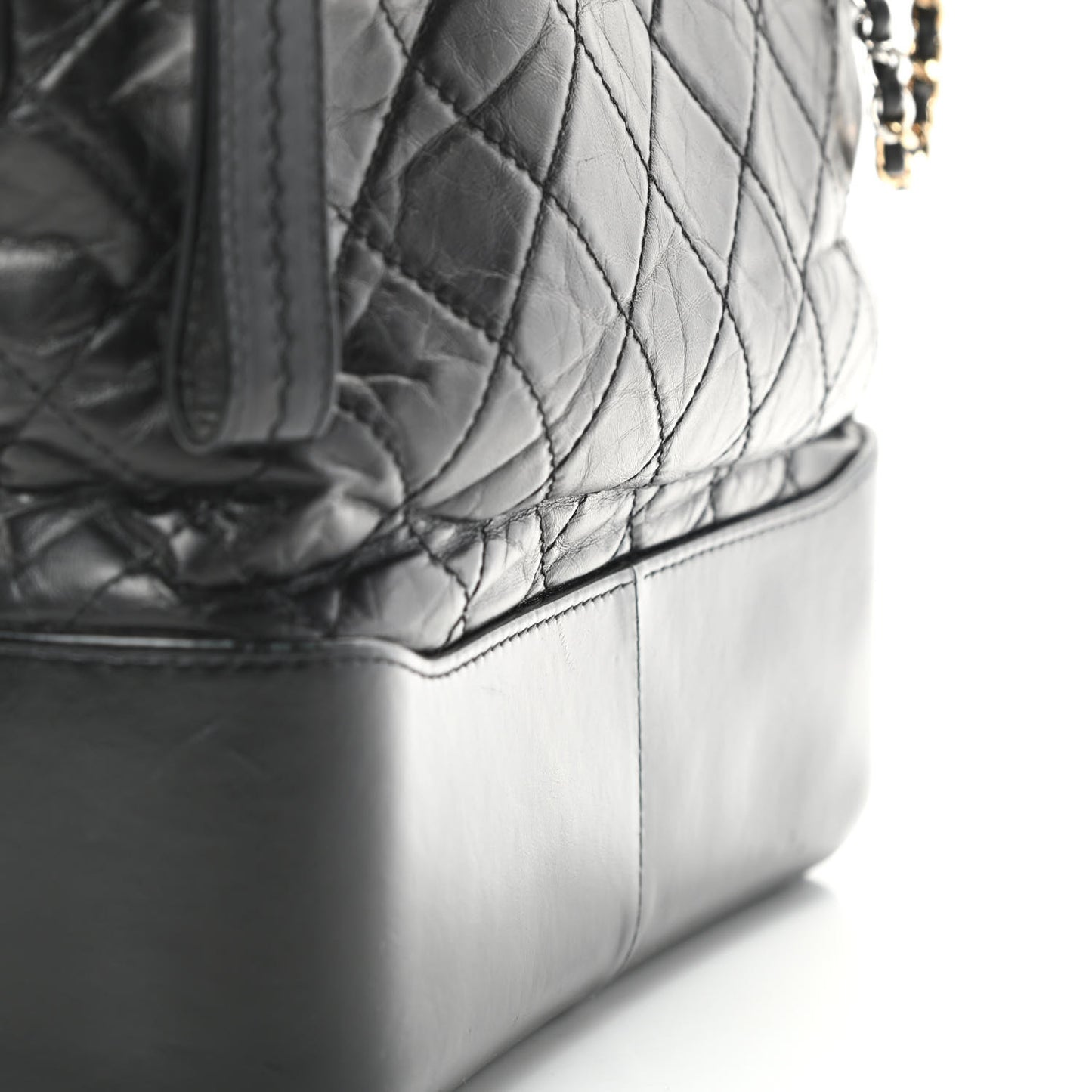 Aged Calfskin Quilted Medium Gabrielle Hobo Black