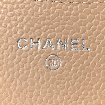 Chanel Caviar Quilted Flap Card Holder Wallet Beige 6 of 8