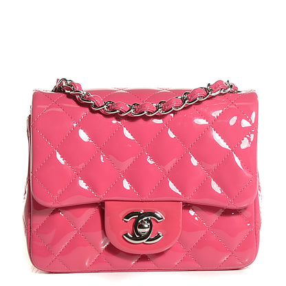 Chanel Patent Quilted Mini Square Flap Fuchsia 1 of 13
