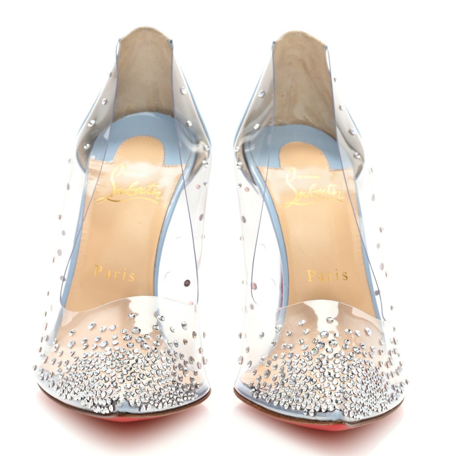 Christian Louboutin PVC Patent Degrastrass 100 Pumps 39.5 Sky 4 of 8