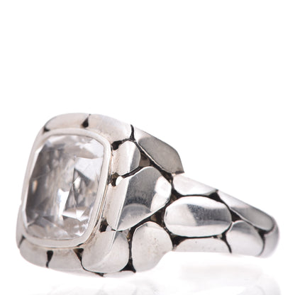 John Hardy Sterling Silver White Topaz Kali Square Ring 54 7 3 of 5