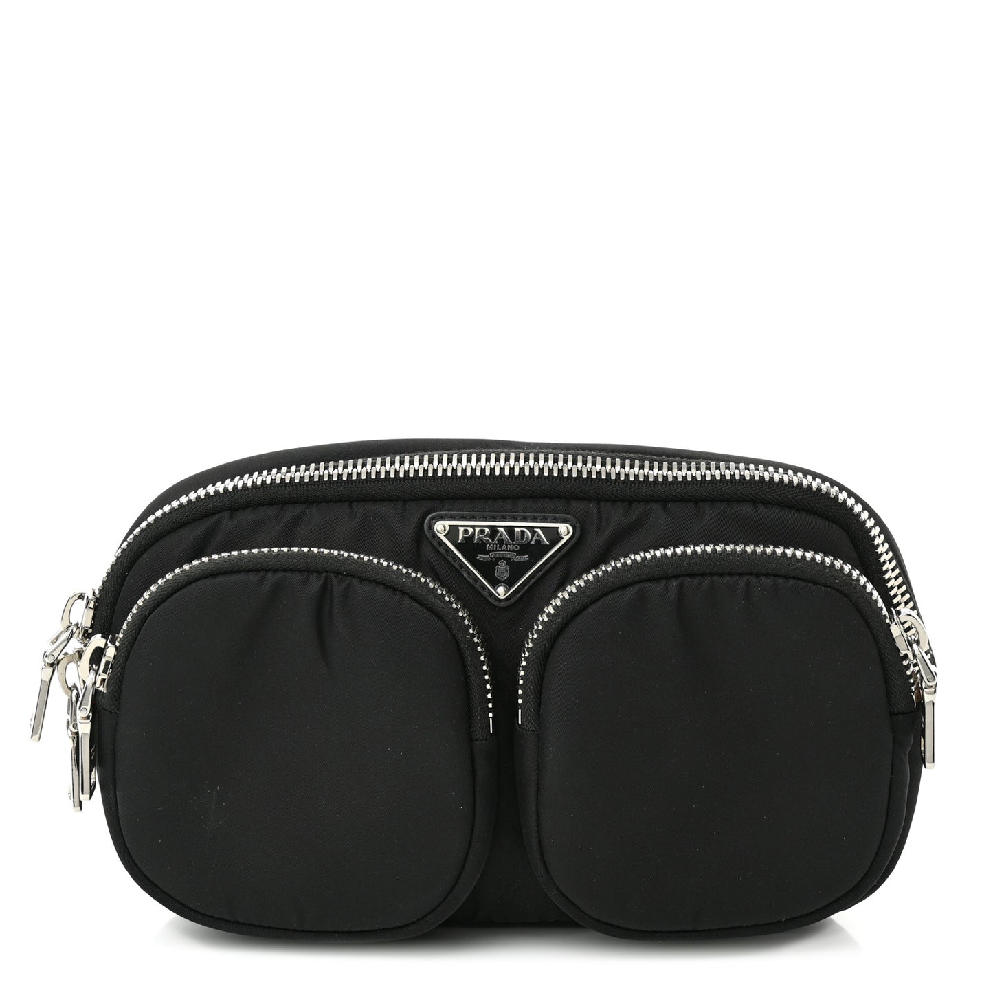 Tessuto Nylon Pocket Cargo Belt Bag Black Fuoco