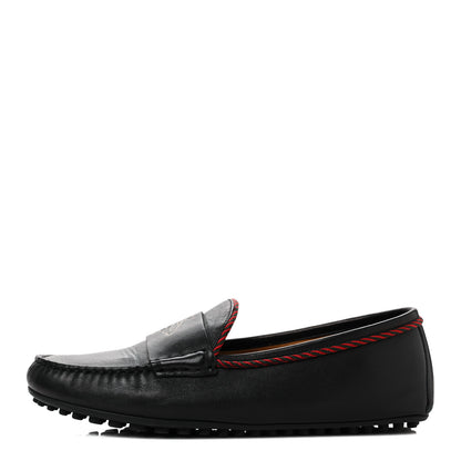 Gucci Nappa Mens Bee Driver Loafers 7 Black 1 of 9