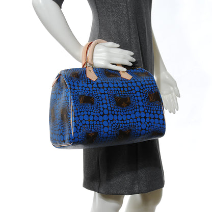Louis Vuitton Monogram Kusama Town Speedy 30 Blue 2 of 8