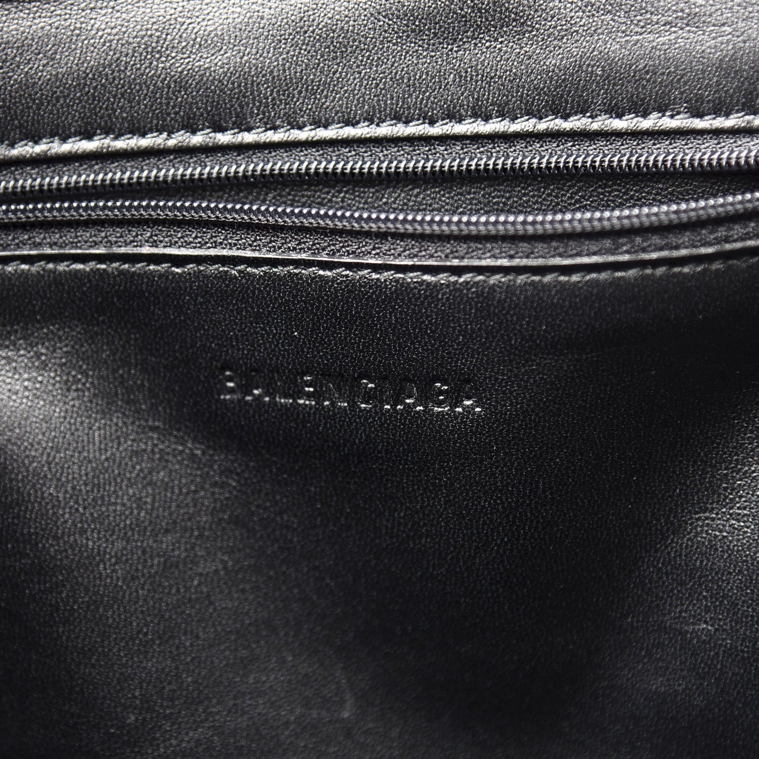 Balenciaga Calfskin Printed Logo Small Market Shopper Tote Black 3 of 12