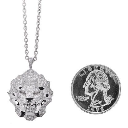 Chanel 18K White Gold Diamond Sous Le Signe du Lion Pendant Necklace 12 of 17