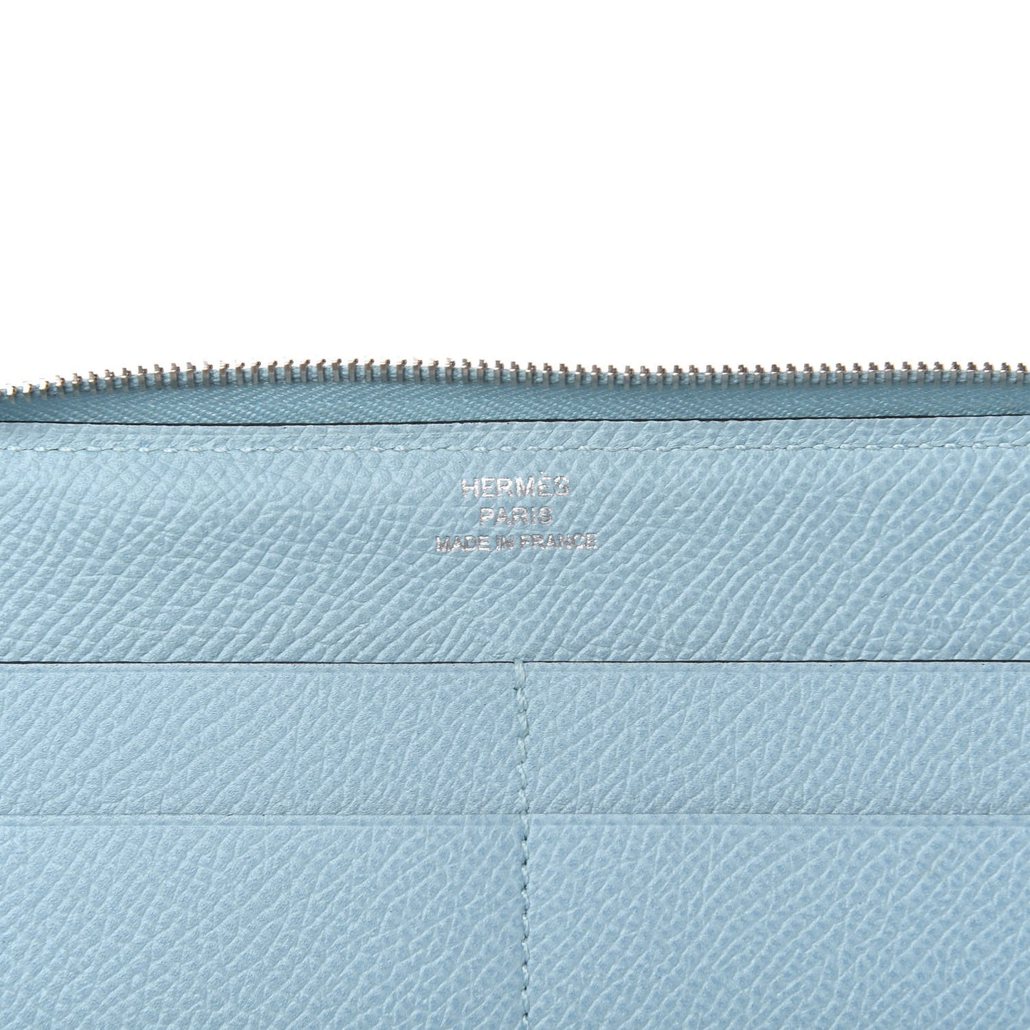 Epsom Printed Silk Flamingo Party Soie-Cool Wallet Mykonos Bleu Atoll