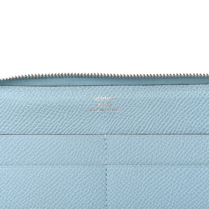 Hermes Epsom Printed Silk Flamingo Party Soie-Cool Wallet Mykonos Bleu Atoll 6 of 8