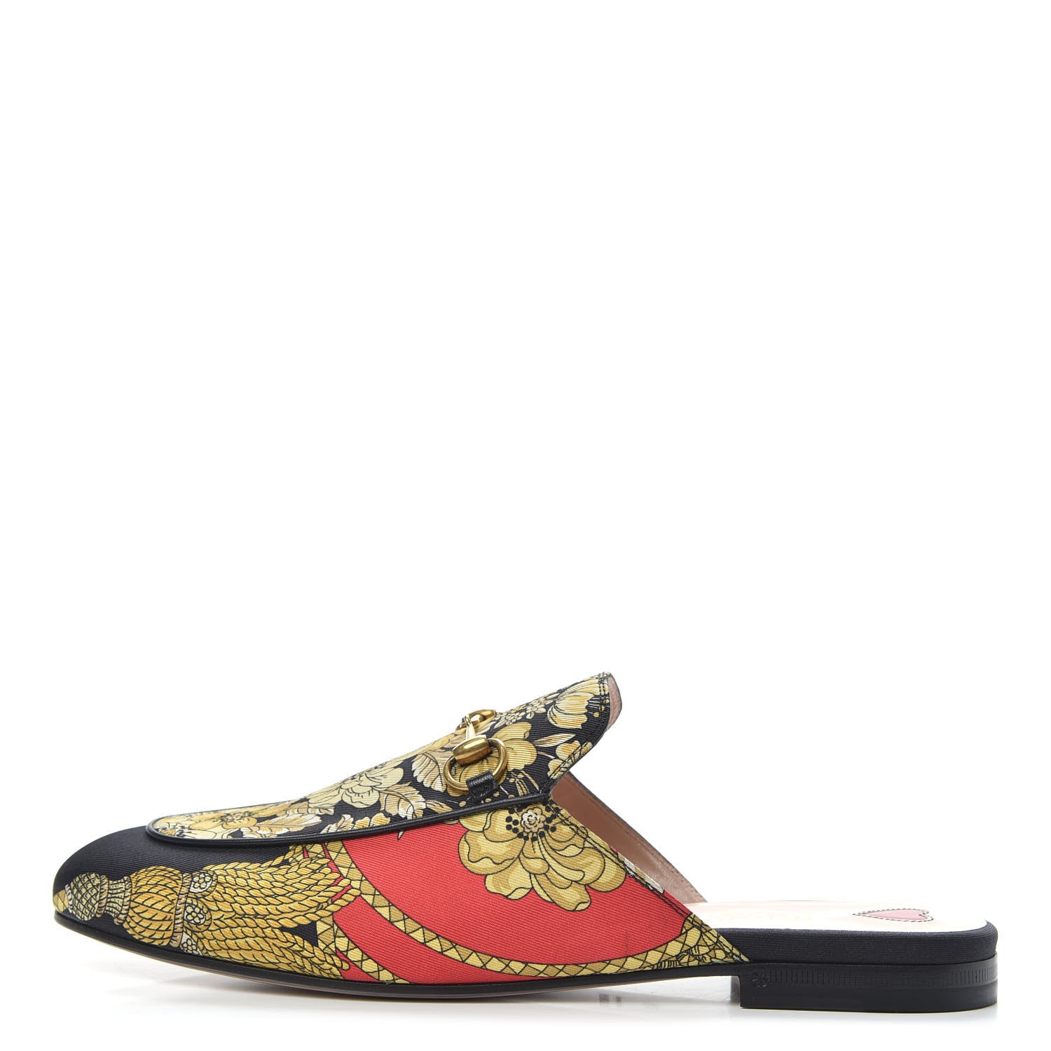 Gucci Twill Flora Womens Princetown Slippers 40 Red Black 1 of 9