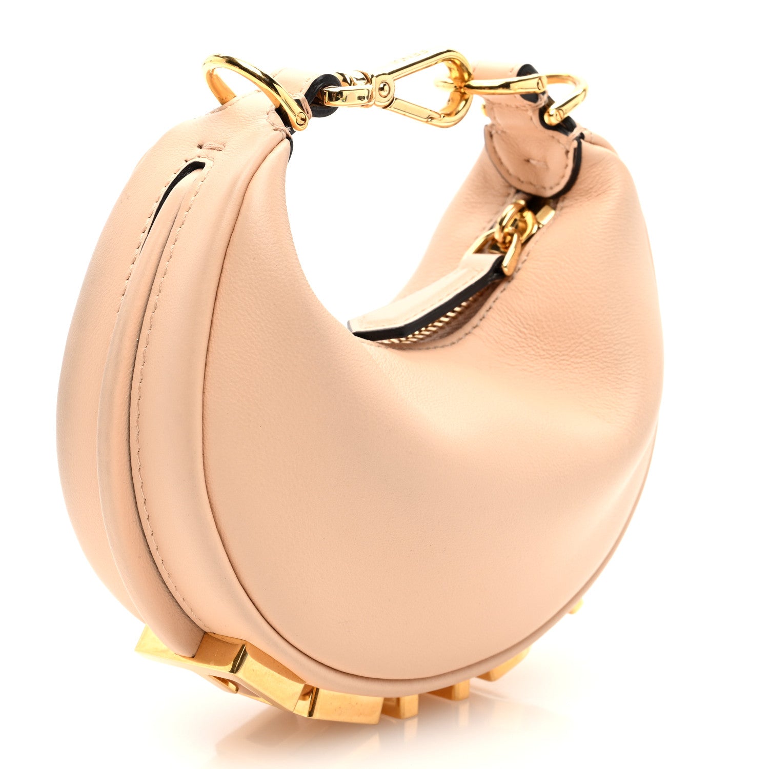 Fendi Vitello Grace Matte Nano Fendigraphy Hobo Charm Light Rose 3 of 8