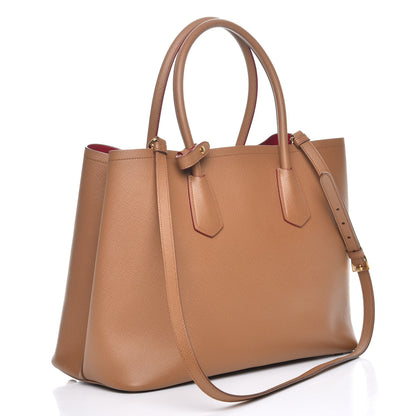 Prada Saffiano Cuir Large Double Bag Caramel 4 of 8