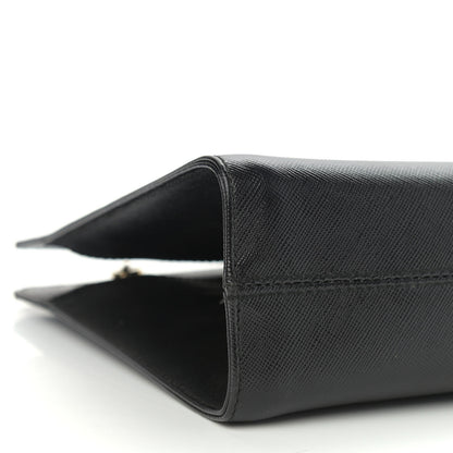 Salvatore Ferragamo Printed Calfskin Gancini Trifolio Chain Bag Black 8 of 9