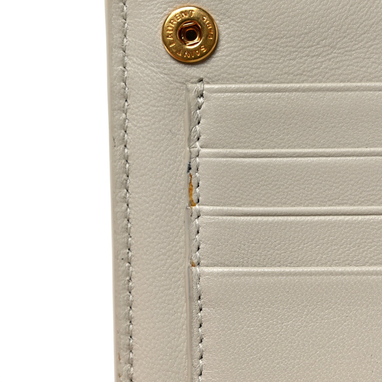 Saint Laurent Smooth Shiny Calfskin Monogram Uptown Wallet Crema Soft 10 of 13