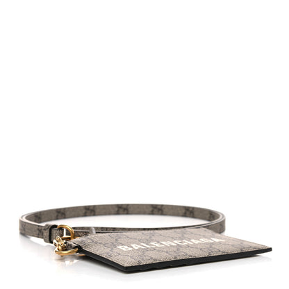 Gucci X BALENCIAGA GG Supreme Monogram Logo Card Case With Strap Beige Ebony 4 of 7