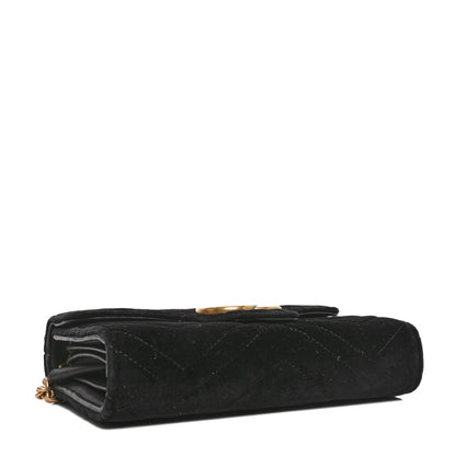 Gucci Velvet Matelasse GG Marmont Chain Wallet Black 4 of 10